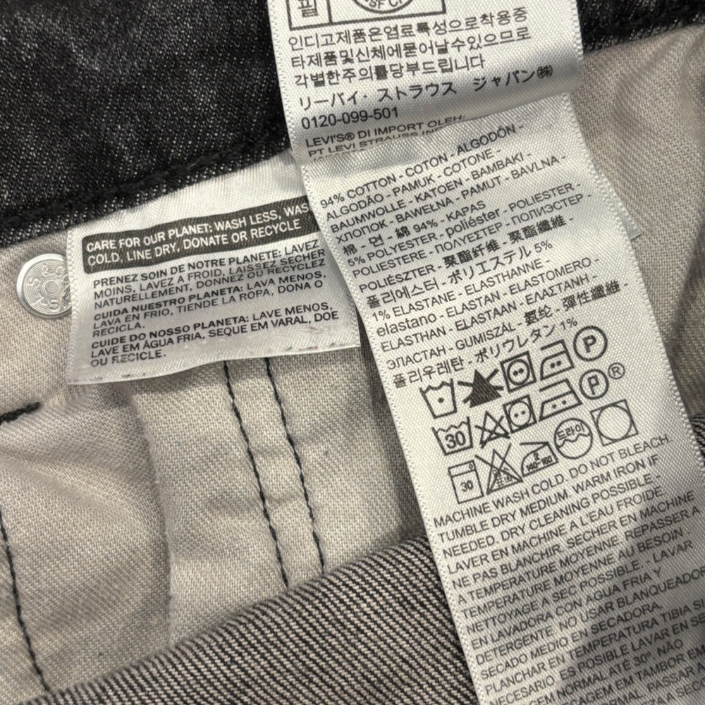 Levi's Black Straight Jean W 36 L 30 - Picture 9 of 10